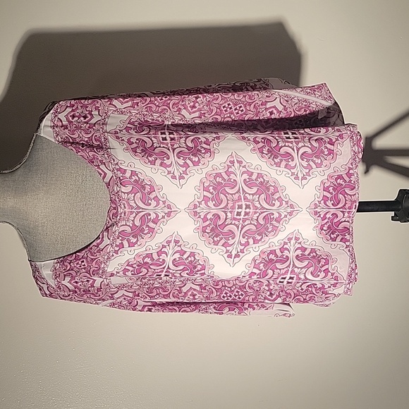 Alfani Womens Printed Diamond Mosaic Orchid Dolman-Sleeve, Bubble-Hem Blouse, 2X - Picture 1 of 10